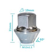 ГАЙКА КОЛЕСНАЯ (M12X1.5, КОНУС, ЗАКРЫТАЯ 31ММ) MITSUBISHI COLT (88-96), COLT (CJ) (96-04), L200 (K0,