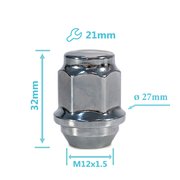 ГАЙКА КОЛЕСНАЯ (M12X1.5, КОНУС, ЗАКРЫТАЯ 31ММ) HYUNDAI ELANTRA (00-11), I30 (07-12), I30 (12-Н.В), S