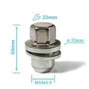 ГАЙКА ЛИТОГО КОЛЕСНОГО ДИСКА LAND ROVER DISCOVERY III (04-09), DISCOVERY IV (09-16), RANGE ROVER III