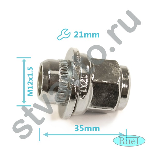 ГАЙКА КОЛЕСА (M12X1.5/ШАЙБА/ЗАКРЫТАЯ/35 ММ/21 КЛЮЧ) LEXUS GS300/400/430 (98-04), GX460 (09-Н.В), GX4